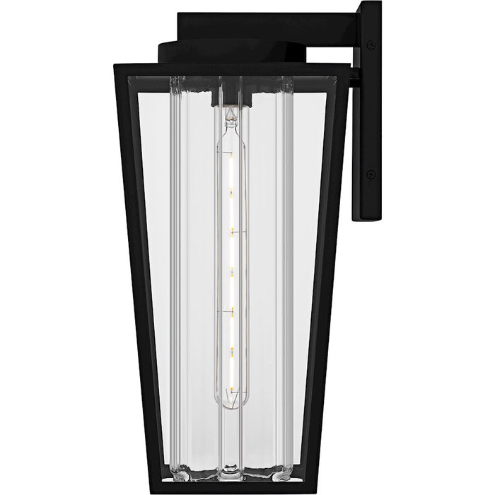 Quoizel Jett 1Lt 18" Outdoor Lantern, Black/Clear/Ribbed/Clear