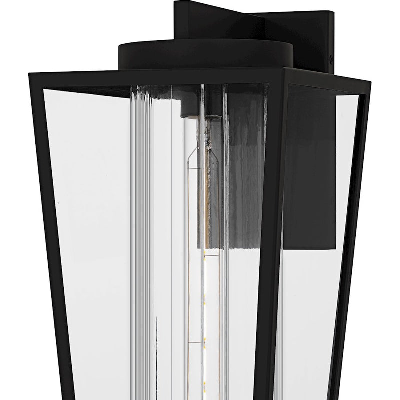 Quoizel Jett 1Lt 18" Outdoor Lantern, Black/Clear/Ribbed/Clear