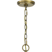 Quoizel Joules 32in 9-Light Chandelier | Traditional Aged Brass Steel with Crystal Drops | Dining Room & Foyer | 32 x 32 x 31 in | Model JOU5032AB