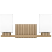 Quoizel Joyner 16in 2-Light Bath Light | Bronze Gold Steel and Opal Etched Glass | Bathroom Vanity | 16 x 6.5 x 7.25 in | Model JOY8616BGD