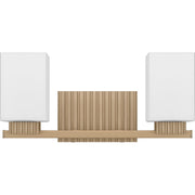 Quoizel Joyner 16in 2-Light Bath Light | Bronze Gold Steel and Opal Etched Glass | Bathroom Vanity | 16 x 6.5 x 7.25 in | Model JOY8616BGD