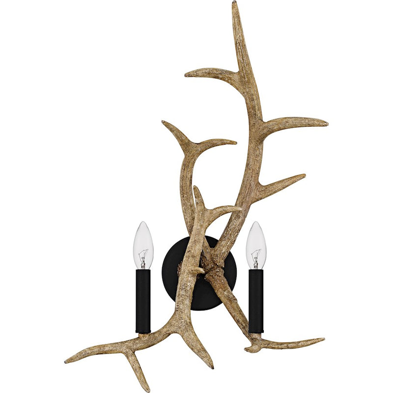 Quoizel Journey 2Light Wall Sconce, Earth Black