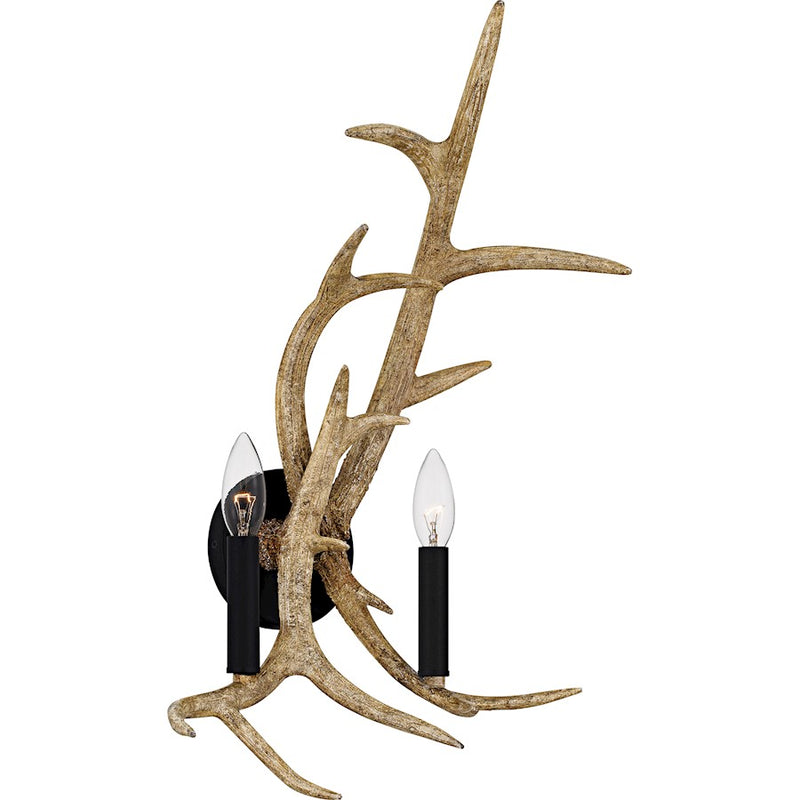 Quoizel Journey 2Light Wall Sconce, Earth Black