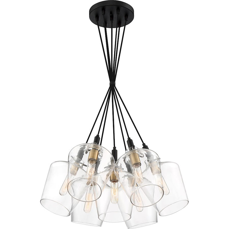 Quoizel June Large 7 Light Pendant, Earth Black