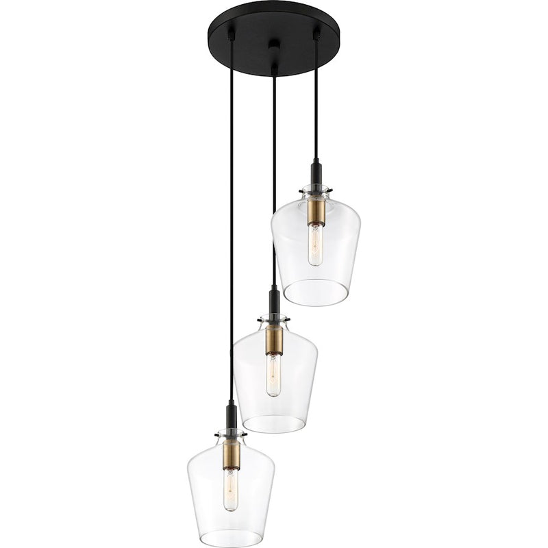 Quoizel June 3 Light Pendant, Earth Black