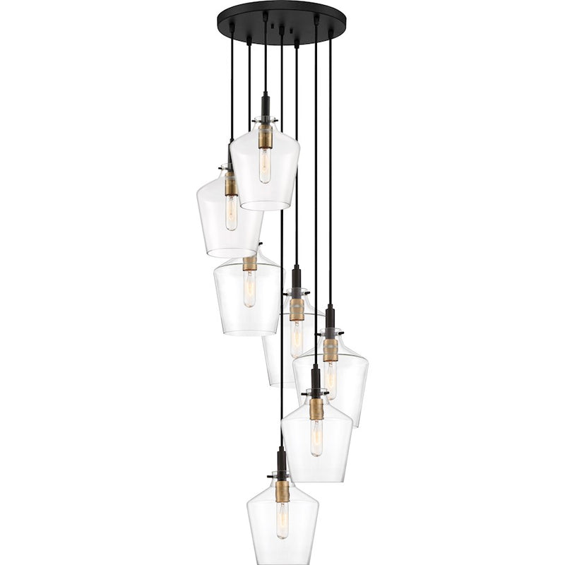 Quoizel June Small 7 Light Pendant, Earth Black