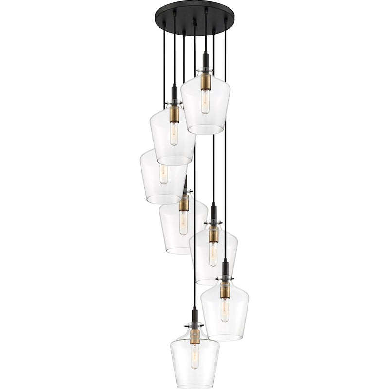 Quoizel June Small 7 Light Pendant, Earth Black