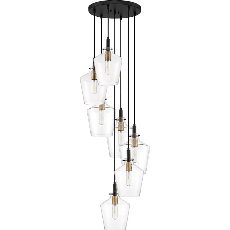 Quoizel June Small 7 Light Pendant, Earth Black