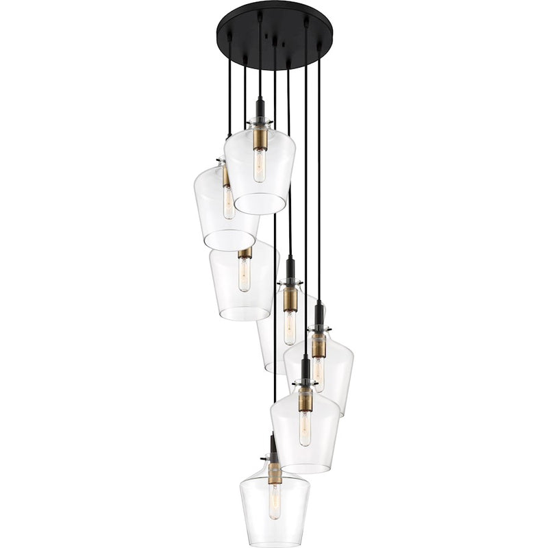 Quoizel June Small 7 Light Pendant, Earth Black