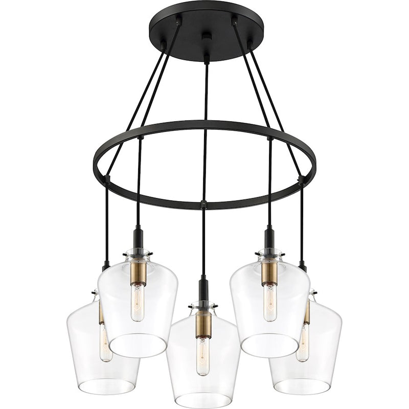 Quoizel June 5 Light Chandelier, Earth Black