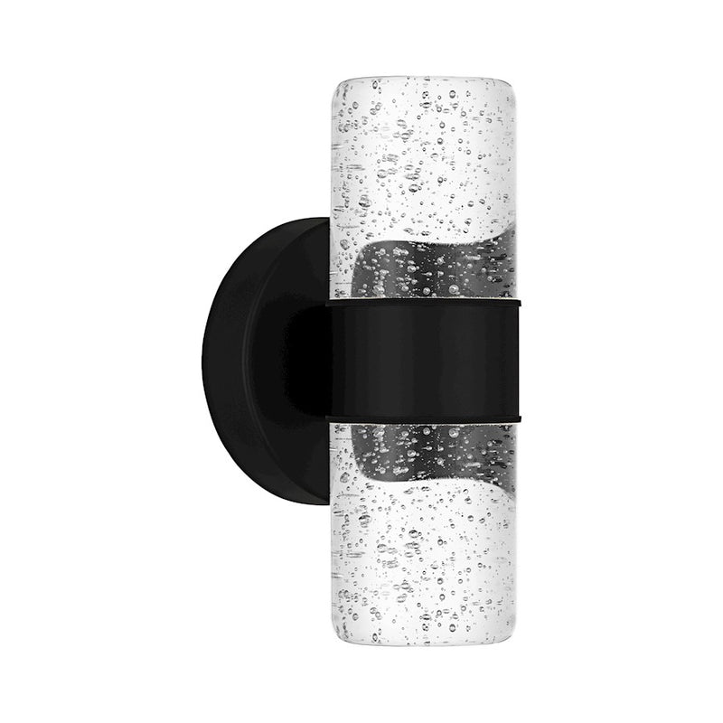 Quoizel Kaia LED 9" Outdoor Lantern, Matte Black/Clear Bubble Glass