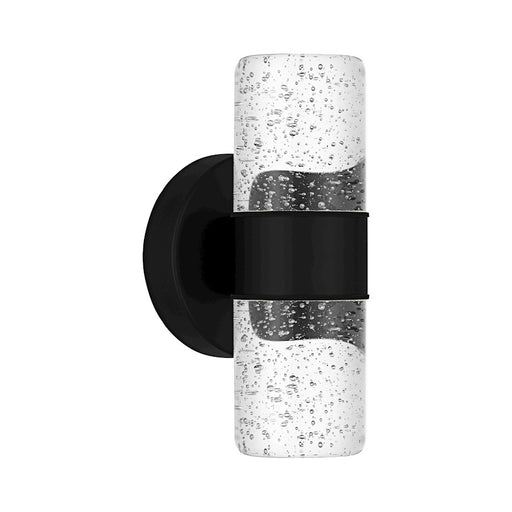 Quoizel Kaia LED 9" Outdoor Lantern, Matte Black/Clear Bubble Glass
