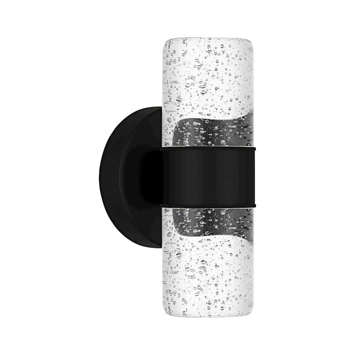 Quoizel Kaia LED 9" Outdoor Lantern, Matte Black/Clear Bubble Glass