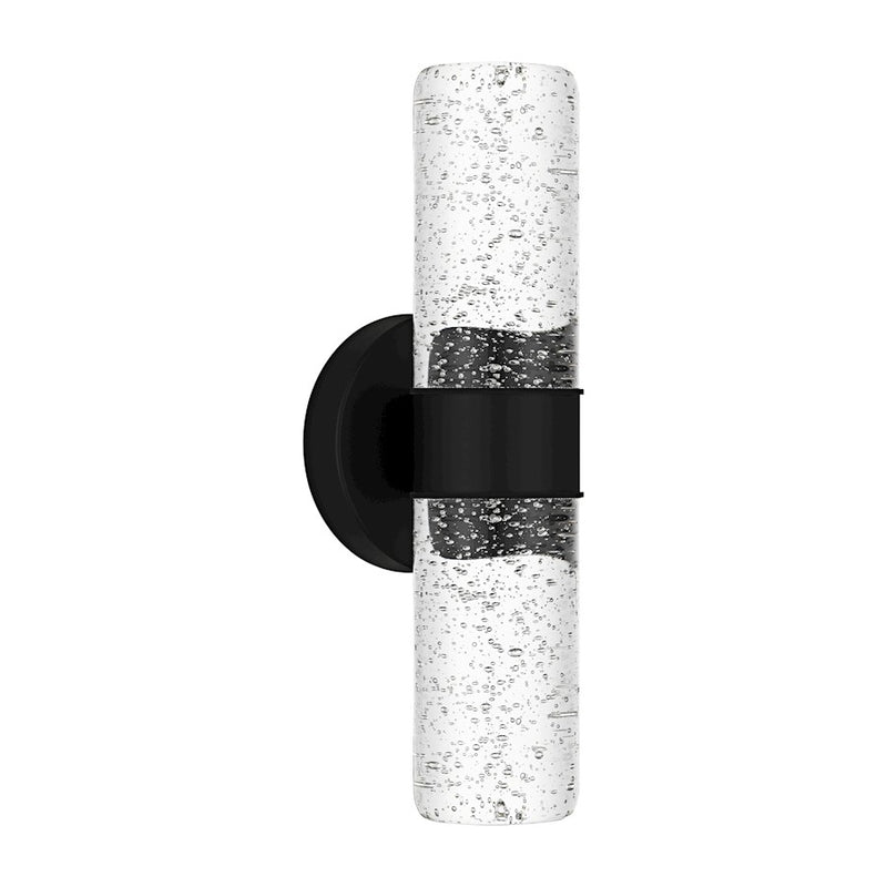 Quoizel Kaia LED 14" Outdoor Lantern, Black/Clear Bubble Glass