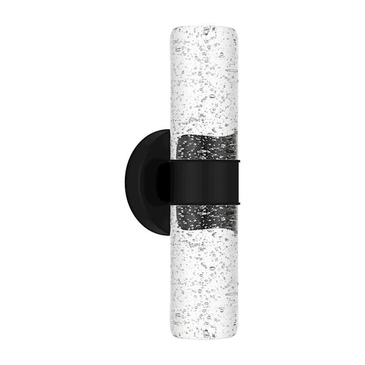 Quoizel Kaia LED 14" Outdoor Lantern, Black/Clear Bubble Glass