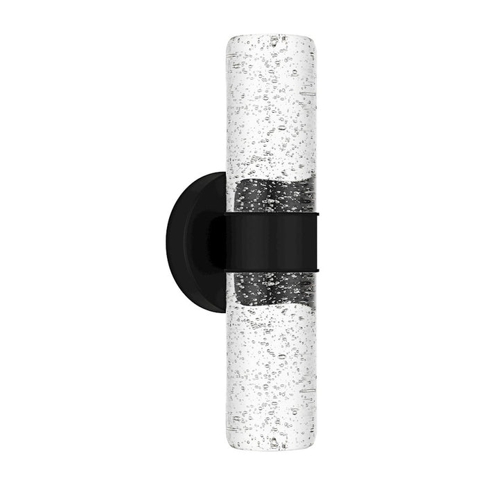 Quoizel Kaia LED 14" Outdoor Lantern, Black/Clear Bubble Glass