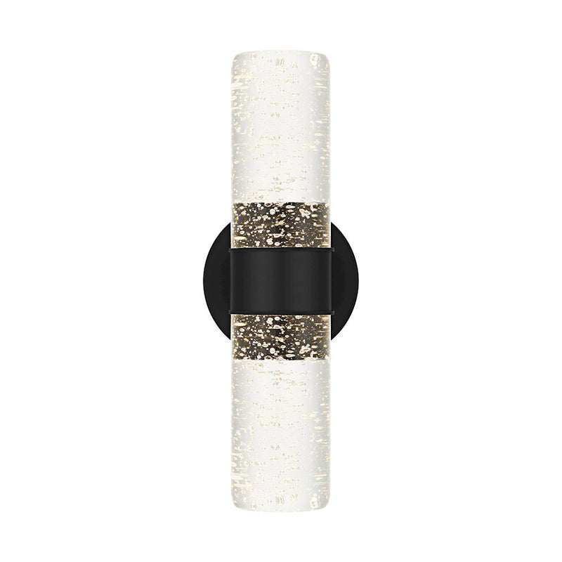 Quoizel Kaia LED 14" Outdoor Lantern, Black/Clear Bubble Glass