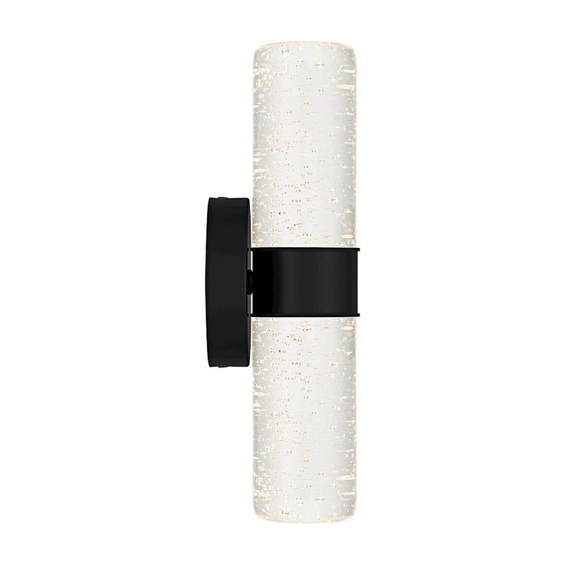 Quoizel Kaia LED 14" Outdoor Lantern, Black/Clear Bubble Glass