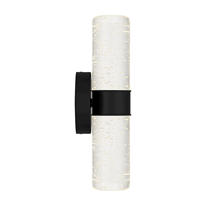 Quoizel Kaia LED 14" Outdoor Lantern, Black/Clear Bubble Glass