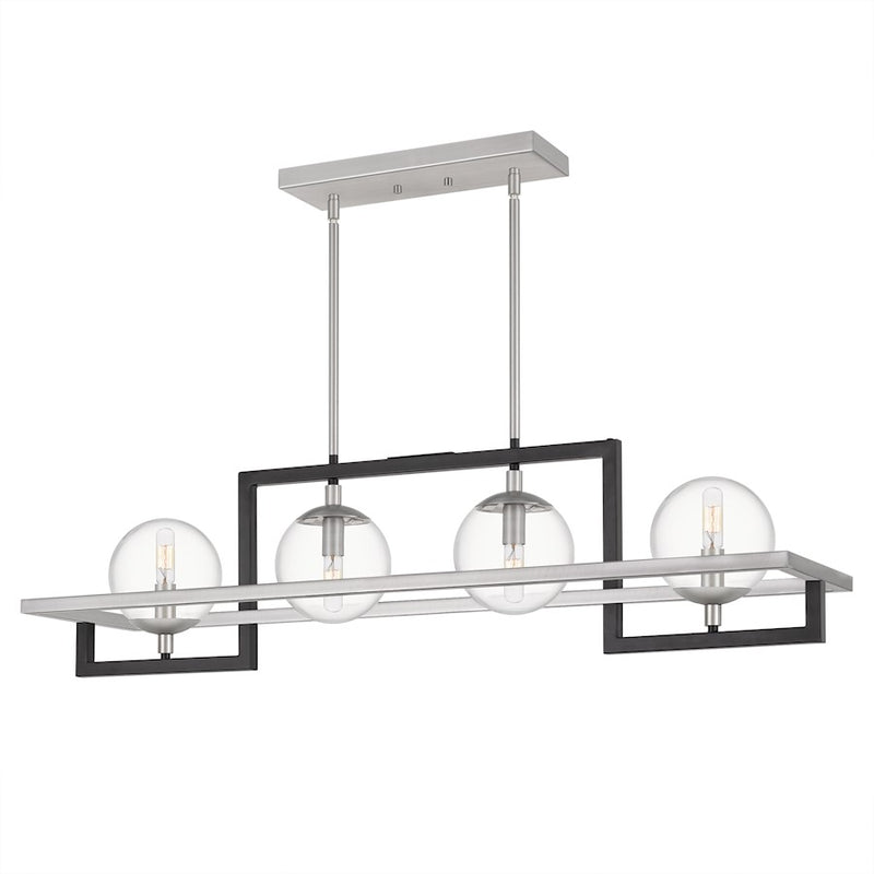 Quoizel Kane 4 Light Linear Chandelier, Earth Black