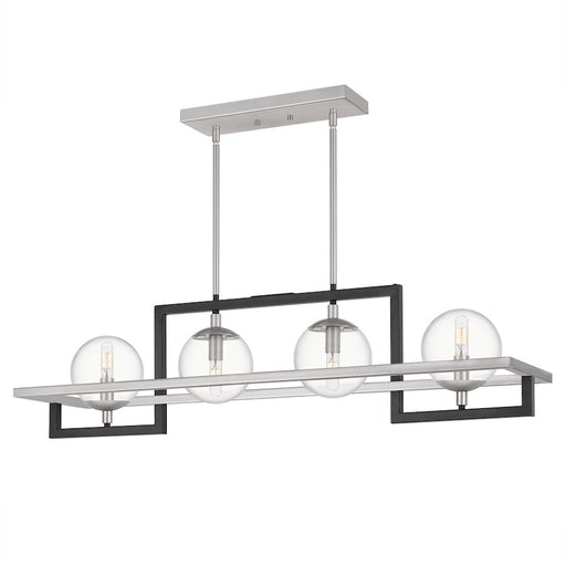 Quoizel Kane 4 Light Linear Chandelier, Earth Black