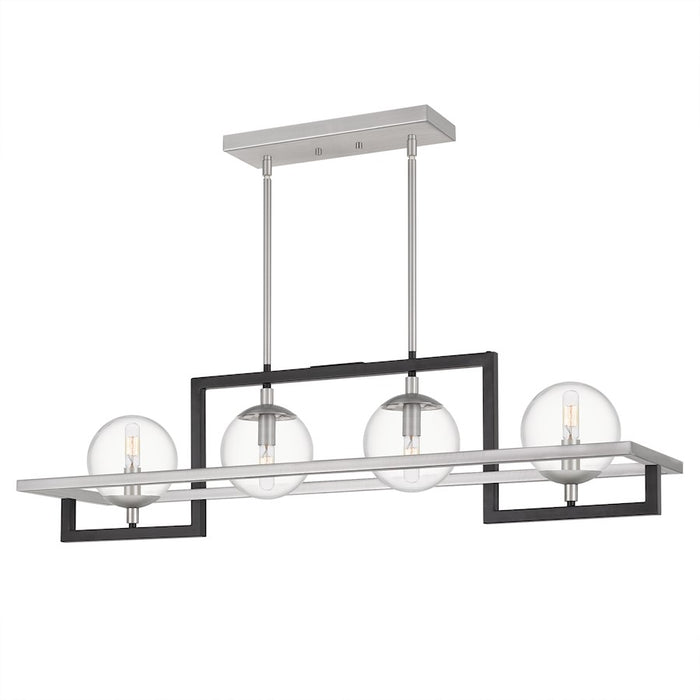 Quoizel Kane 4 Light Linear Chandelier, Earth Black