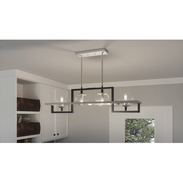 Quoizel Kane 4 Light Linear Chandelier, Earth Black