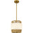 Quoizel Kate 1Lt Mini Pendant, Gold/White Linen And Rattan - KAT1510BRG