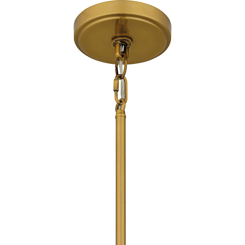 Quoizel Kate 1Lt Mini Pendant, Gold/White Linen And Rattan