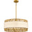 Quoizel Kate 5Light Pendant, Brushed Gold/White Linen And Rattan - KAT2824BRG