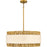 Quoizel Kate 5Light Pendant, Brushed Gold/White Linen And Rattan