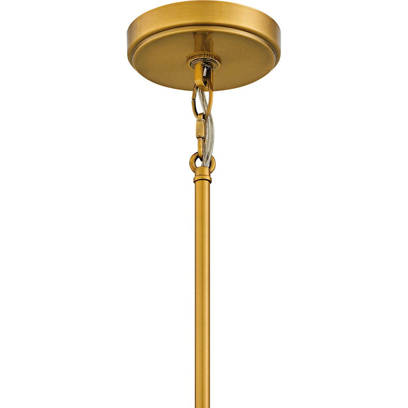 Quoizel Kate 5Light Pendant, Brushed Gold/White Linen And Rattan