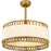 Quoizel Kate 4Light Fandelier, Brushed Gold/White Linen And Rattan - KAT3124BRG