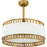 Quoizel Kate 4Light Fandelier, Brushed Gold/White Linen And Rattan
