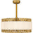 Quoizel Kate 4Light Fandelier, Brushed Gold/White Linen And Rattan