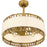 Quoizel Kate 4Light Fandelier, Brushed Gold/White Linen And Rattan