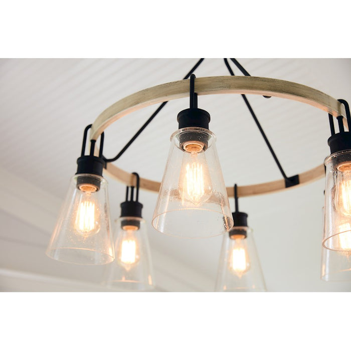 Quoizel Kingsbridge 6 Light Chandelier, Earth Black/Clear Seeded - KGB5029EK