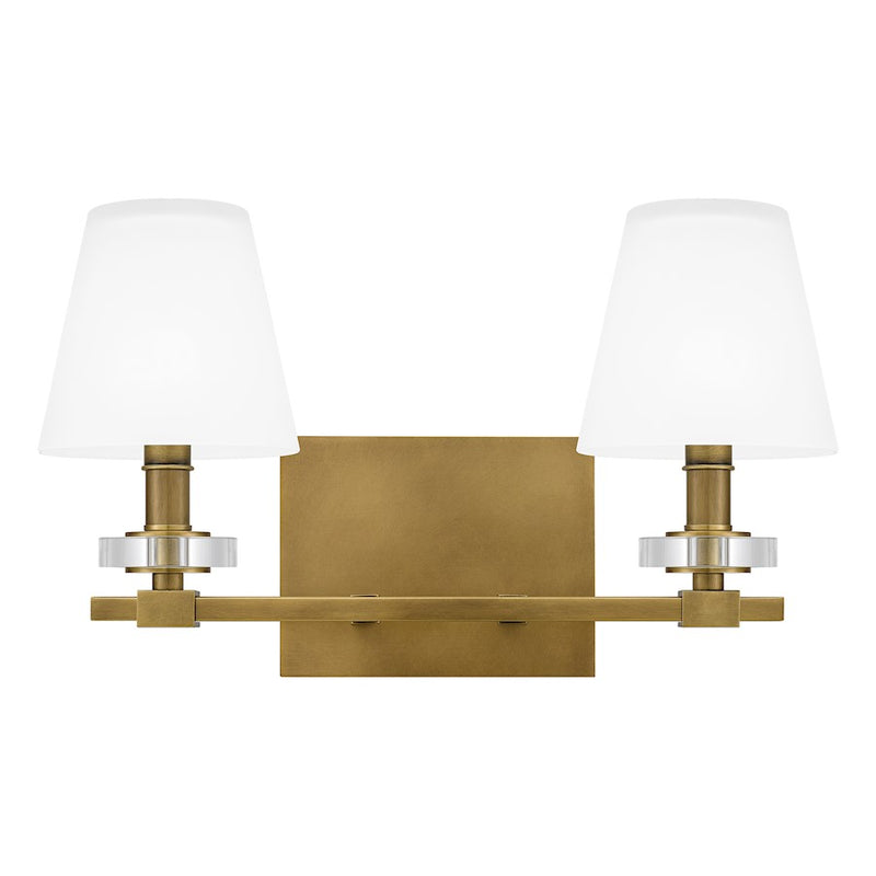 Quoizel Kelsey Glen 2 Light Bath Vanity, Weathered Brass/Etched