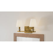 Quoizel Kelsey Glen 2 Light Bath Vanity, Weathered Brass/Etched