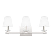 Quoizel Kelsey Glen 3 Light Bath Vanity, Polished Nickel/Etched