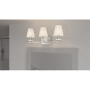 Quoizel Kelsey Glen 3 Light Bath Vanity, Polished Nickel/Etched