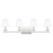 Quoizel Kelsey Glen 4 Light Bath Vanity, Polished Nickel/Etched