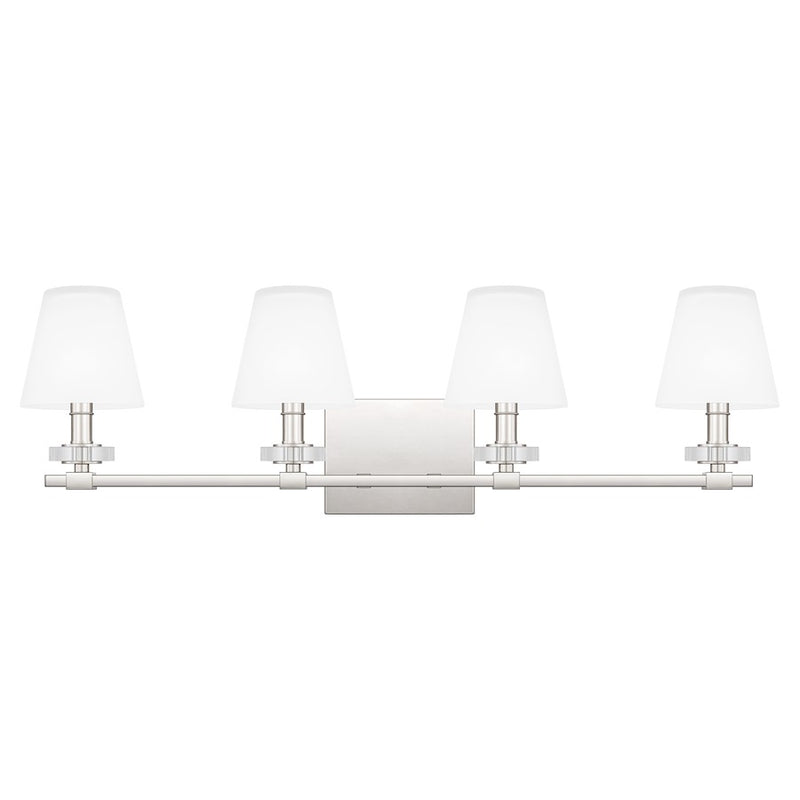 Quoizel Kelsey Glen 4 Light Bath Vanity, Polished Nickel/Etched