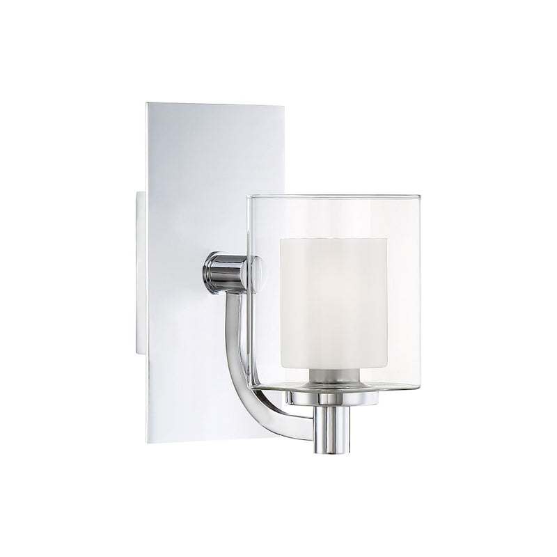 Quoizel Kolt 9in 1-Light Wall Sconce | Modern Polished Chrome Steel and Clear Glass | Bathroom & Vanity Accent Light | Model KLT8601CLED