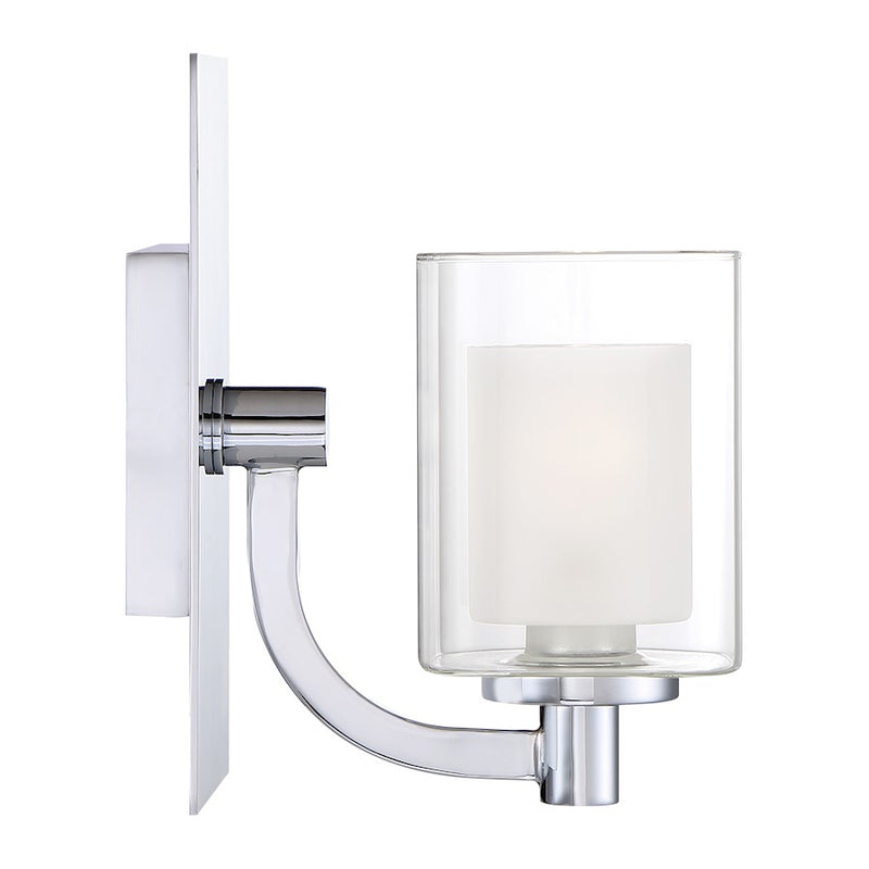 Quoizel Kolt 9in 1-Light Wall Sconce | Modern Polished Chrome Steel and Clear Glass | Bathroom & Vanity Accent Light | Model KLT8601CLED