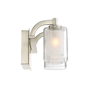 Quoizel Kolt 13in 2-Light Vanity Light | Modern Brushed Nickel Steel and Clear Glass | Bathroom & Powder Room Vanity | Model KLT8602BNLED