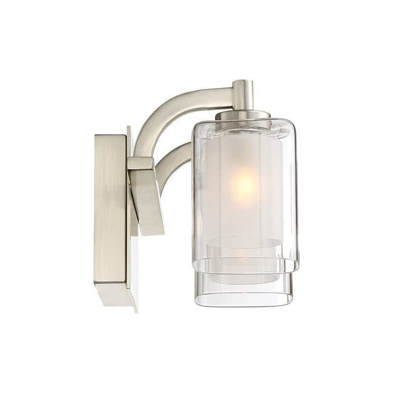 Quoizel Kolt 13in 2-Light Vanity Light | Modern Brushed Nickel Steel and Clear Glass | Bathroom & Powder Room Vanity | Model KLT8602BNLED