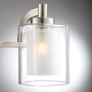Quoizel Kolt 13in 2-Light Vanity Light | Modern Brushed Nickel Steel and Clear Glass | Bathroom & Powder Room Vanity | Model KLT8602BNLED