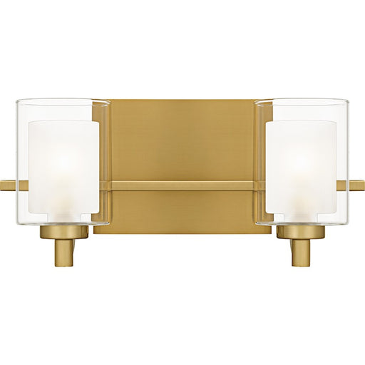 Quoizel Kolt 2Lt Bath Light, Gold/Clear /Sandblasted Interior - KLT8602BRGLED