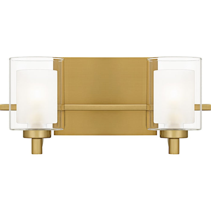 Quoizel Kolt 2Lt Bath Light, Gold/Clear /Sandblasted Interior - KLT8602BRGLED